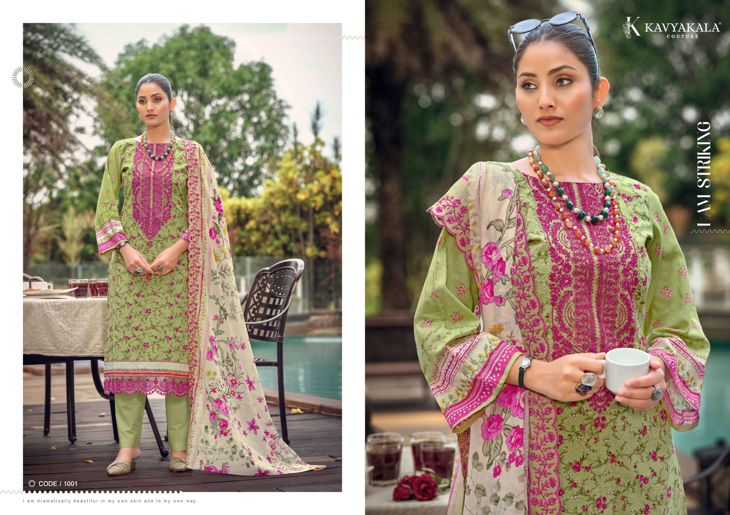KAVYA‎‎ KALA MAHNOOR COTTON‎‎ CATALOG NECK & LACE PATCH SALWAR SUIT UNSTITCH EXPORT